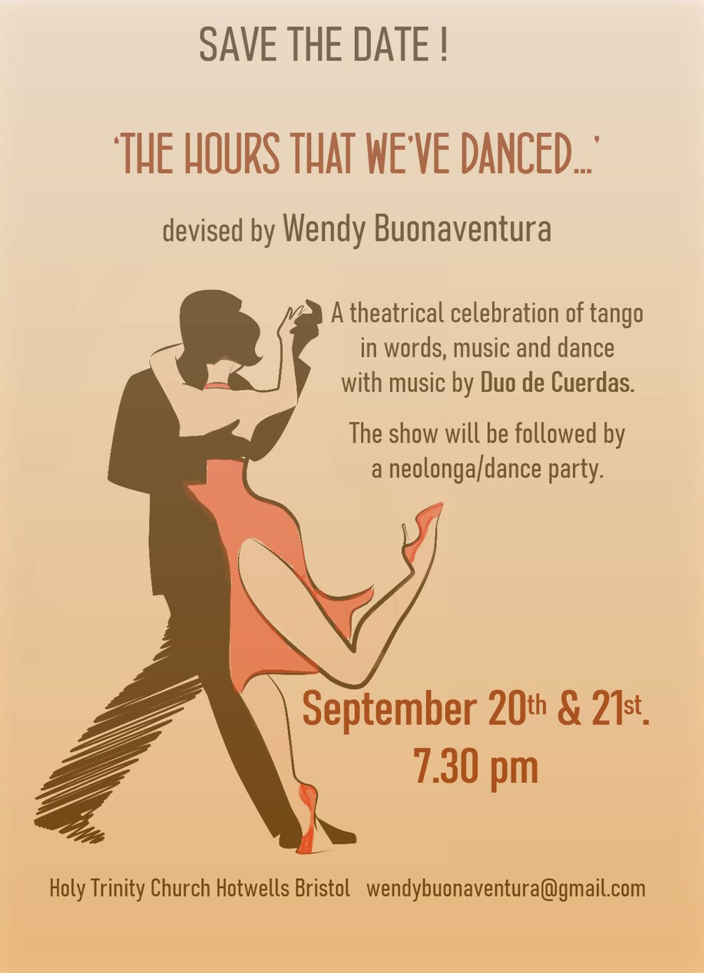 A theatrical celebration of tango in words, music and dance