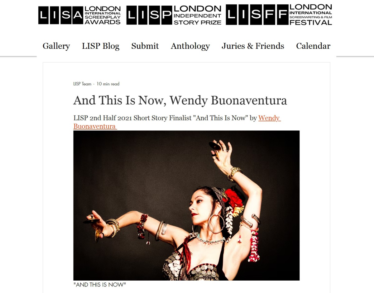 Wendy's short story, from a collection about the dancing life, shortlisted in the LISP short story competition Wendy's short story, from a collection about the dancing life, shortlisted in the LISP short story competition